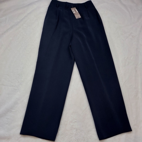 Caslon Nordstrom Dark Blue Midnight Pleated High Waisted Dress Pants Size 8 - Picture 10 of 10